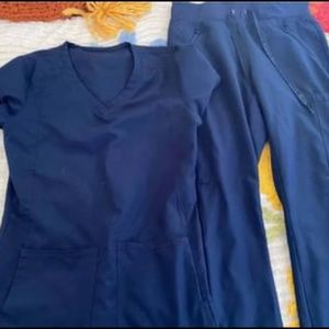 Medcoture XS navy blue scrub set